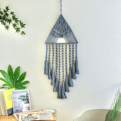 Colgante de atrapasueños triangular tejido a mano para decoración del hogar