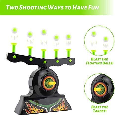 Cibles de tir pour armes à feu Jeu de tir Glow In The Dark Balle flottante Cible Jouets d'entraînement pour enfants Garçons Hover Shot 1 Blaster Toy Gun 10 balles en mousse souple 3 fléchettes Cadeau, plate-forme Amazon interdite