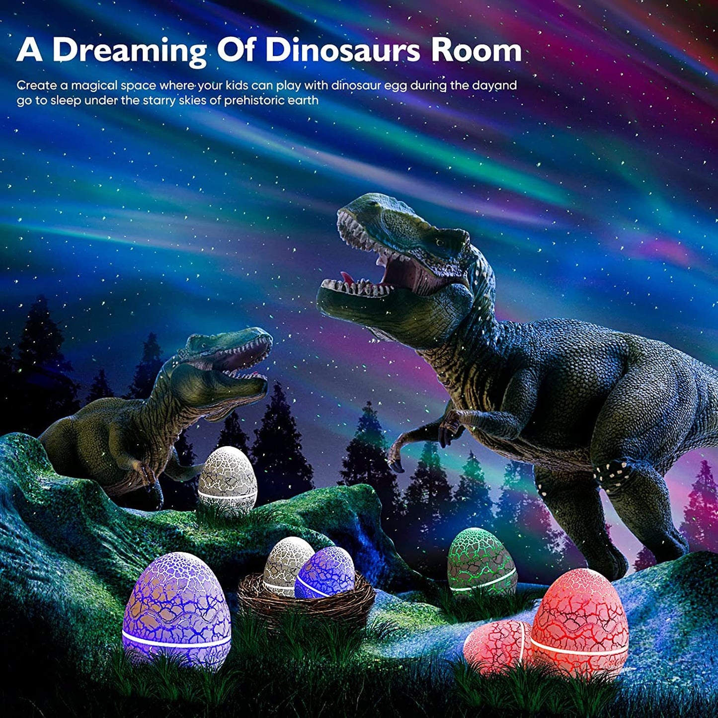 New Star Light Crack Translucent Dinosaur Egg Water Ripple USB Projection Night Light Home Decor