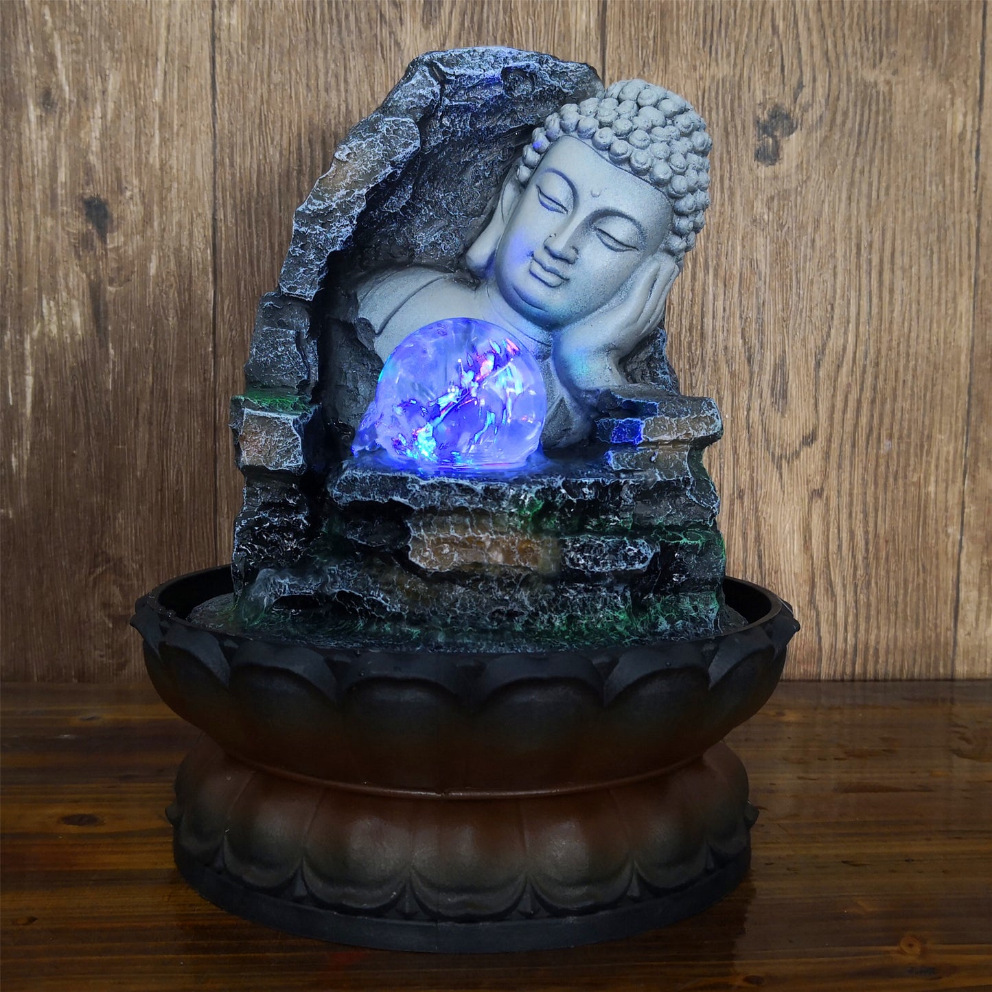 Buddha Statue Water Decoration Zen Fountain Fortune