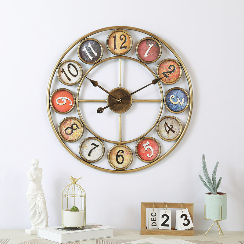 Vintage Digital Clocks And Watches, Iron Art Circular Creativity