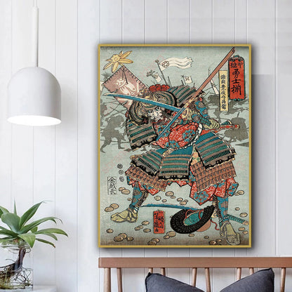 Affiche d'épée d'armure de samouraï pour la maison, toile imprimée, peinture murale d'art