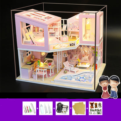 Diy Cottage Villa Loft casa hecha a mano modelo creativo montaje juguete regalo de cumpleaños femenino