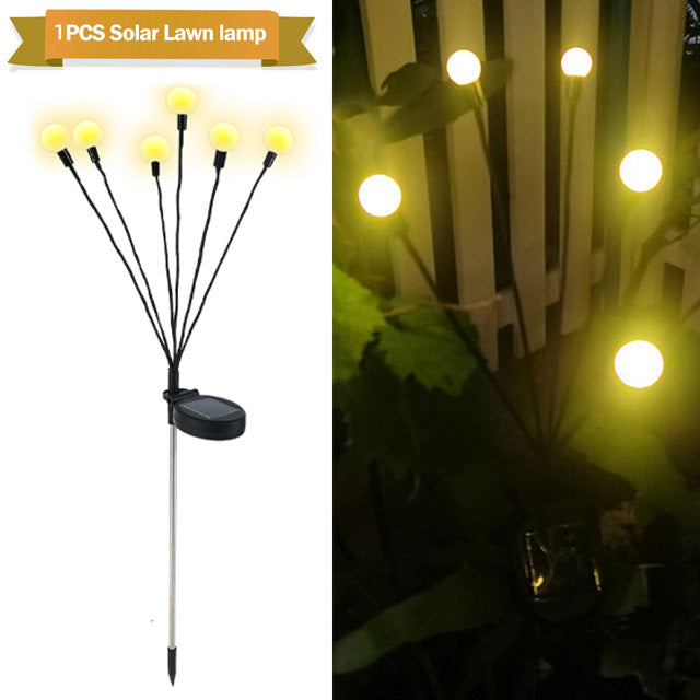 Simulation luciole lumière solaire décoration de jardin extérieur pelouse paysage lampe décor de noël lumières LED solaires lumières de jardin en plein air