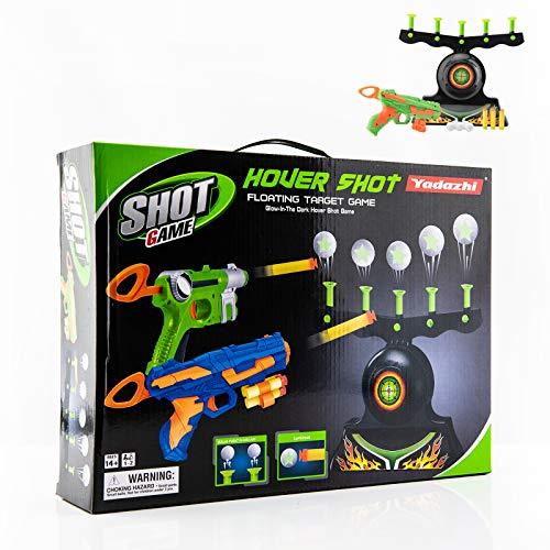 Cibles de tir pour armes à feu Jeu de tir Glow In The Dark Balle flottante Cible Jouets d'entraînement pour enfants Garçons Hover Shot 1 Blaster Toy Gun 10 balles en mousse souple 3 fléchettes Cadeau, plate-forme Amazon interdite