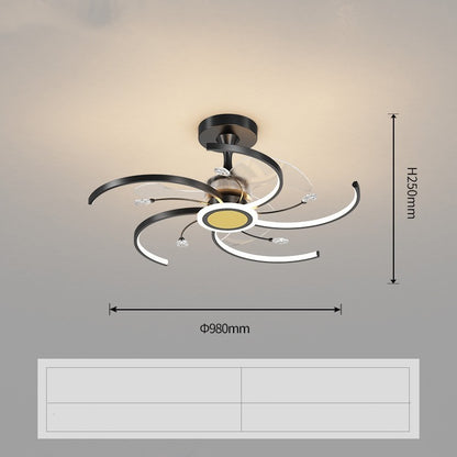 Lampe de ventilateur simple et moderne dans le salon