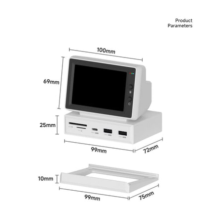 Chasis de base de expansión de escritorio con pantalla secundaria para computadora pequeña