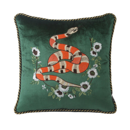 Home Velvet Embroidery Pillow Cover