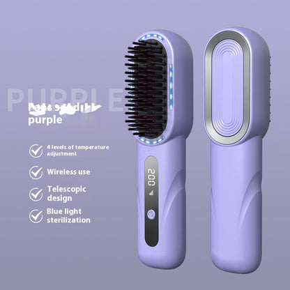 Negative Ion Straight Comb Blue Light Hair Care Hair Curler And Straightener Dual-use