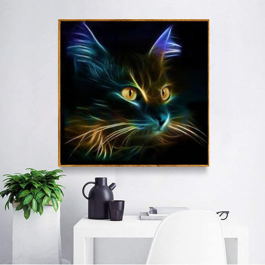 Neon And Gorgeous Cat Pattern Diamond Painting