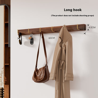 Wall-mounted Row Hook Punch-free Solid Wood Coat Hook