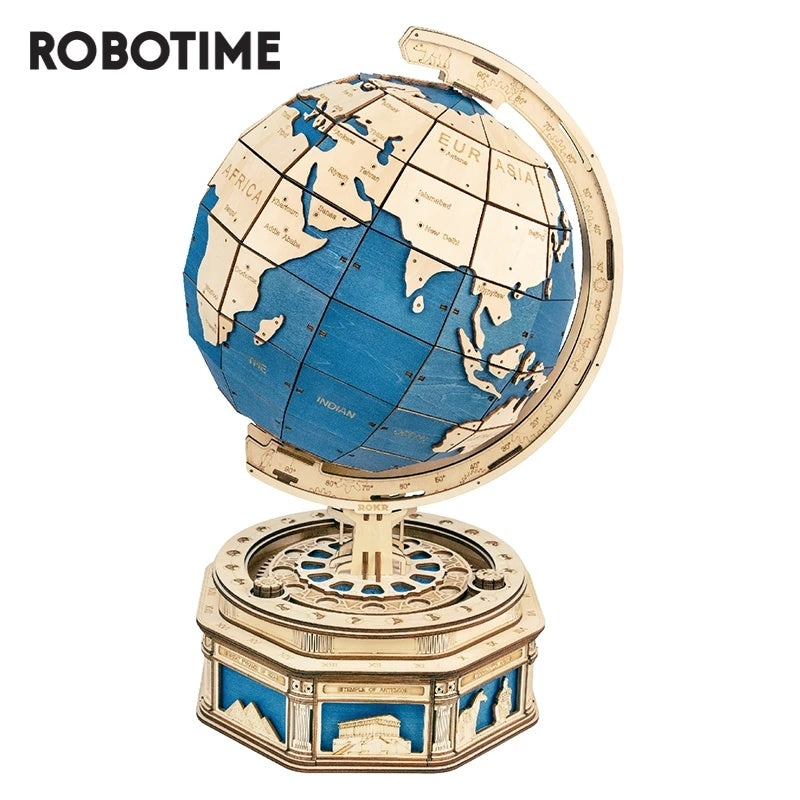 Robotime globo terráqueo 567 Uds. Juegos de rompecabezas de madera 3D mapa del océano bola montar modelo juguetes Xms regalo para niños Dropshipping