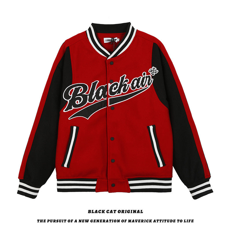 Women's Thickened High Street Contrast Embroidered Baseball Uniform