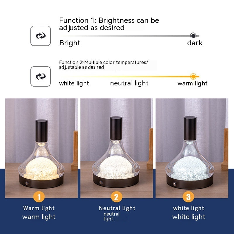 Retro Rechargeable Bar Table Lamp Outdoor Atmosphere Home Decor Light