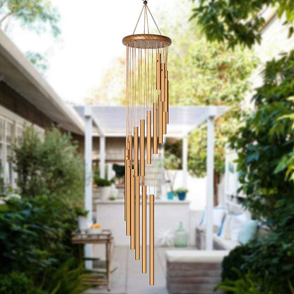 35'' Outdoor Wind Chimes Large 18 Tubes Deep Tone Chapel Bells For Garden Decor