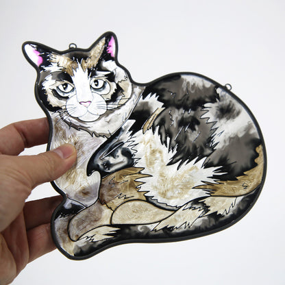 Pendentif de fenêtre élégant, chat de maison