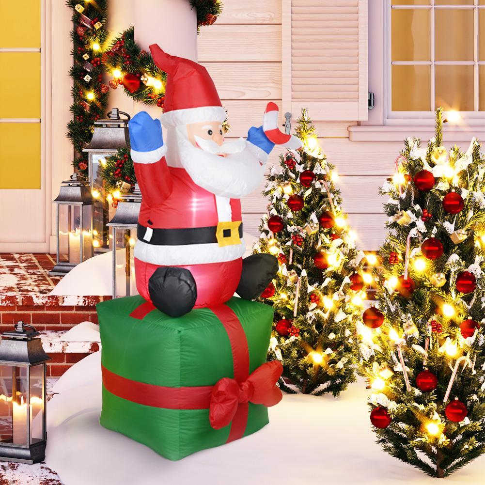 Inflatable Doll Night Light Merry Christmas Outdoor Santa Claus New Year Decoration Garden Soldier Toys Arrangement Props