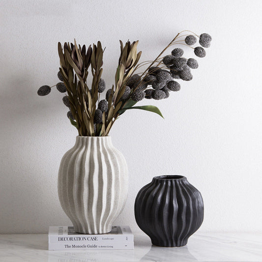 Nordic Minimalist Ceramic Creative Petal Vase Decoration