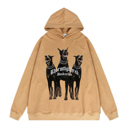 Sudadera con capucha estampada Three Doberman Pinscher para hombre