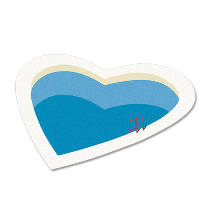 Heart Shaped Mini Pool Art Romantic Rug