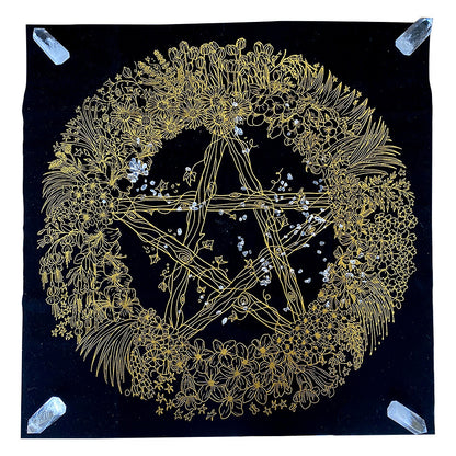 Thick Velvet Crystal Flower Story Tarot Tablecloth