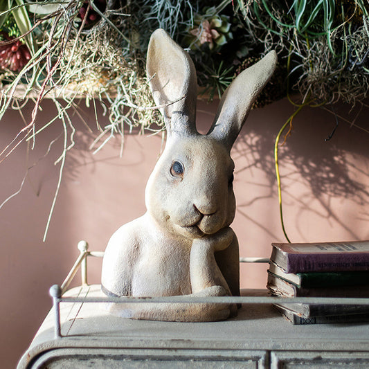 Sculpture de buste de lapin, grands ornements décoratifs, Art Post-moderne, entrée, cour créative