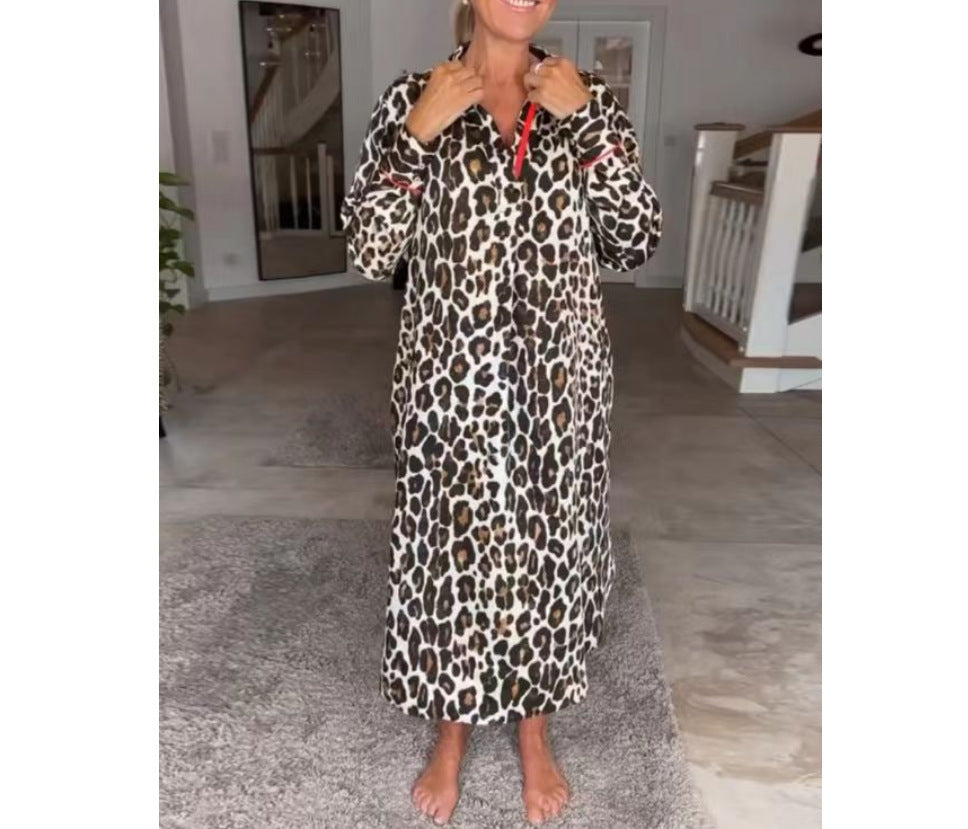 Women's Leopard Print Long Shirt