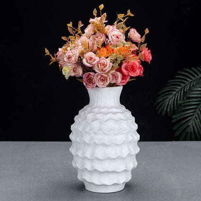 Pure Color Irregular Wave Ceramic Vase