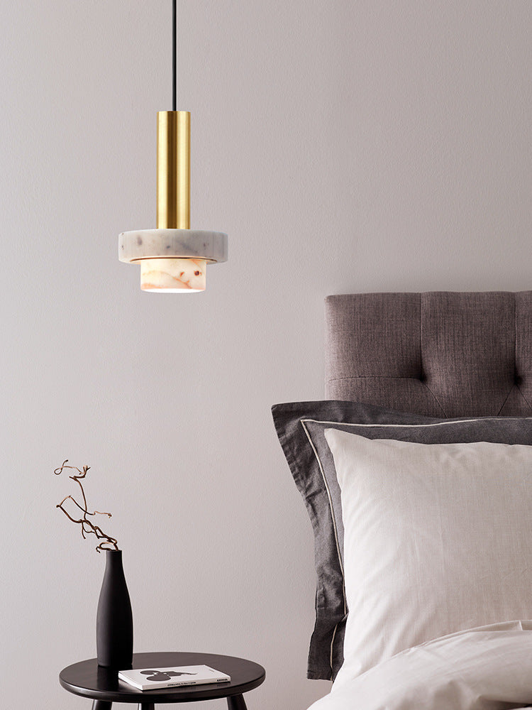 Marble Chandelier At The Bedside Of Bedroom