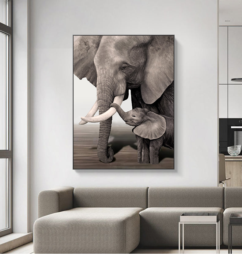 Home Decoration Elephant Poster Frameless Canvas Painting Core