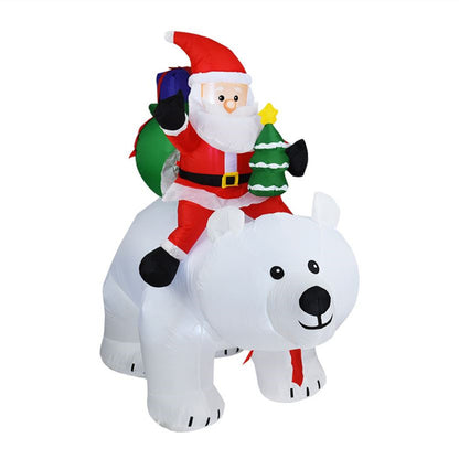 Inflatable Doll Night Light Merry Christmas Outdoor Santa Claus New Year Decoration Garden Soldier Toys Arrangement Props