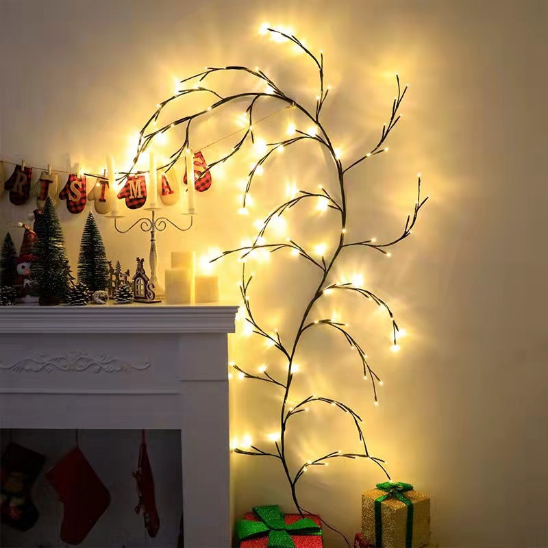 Vignes avec lumières guirlande de noël lumière Flexible bricolage branche de vigne de saule lumière LED pour mur de chambre décor de fête de mariage