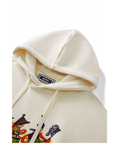 Printed Hooded Fleece Cotton Sweater