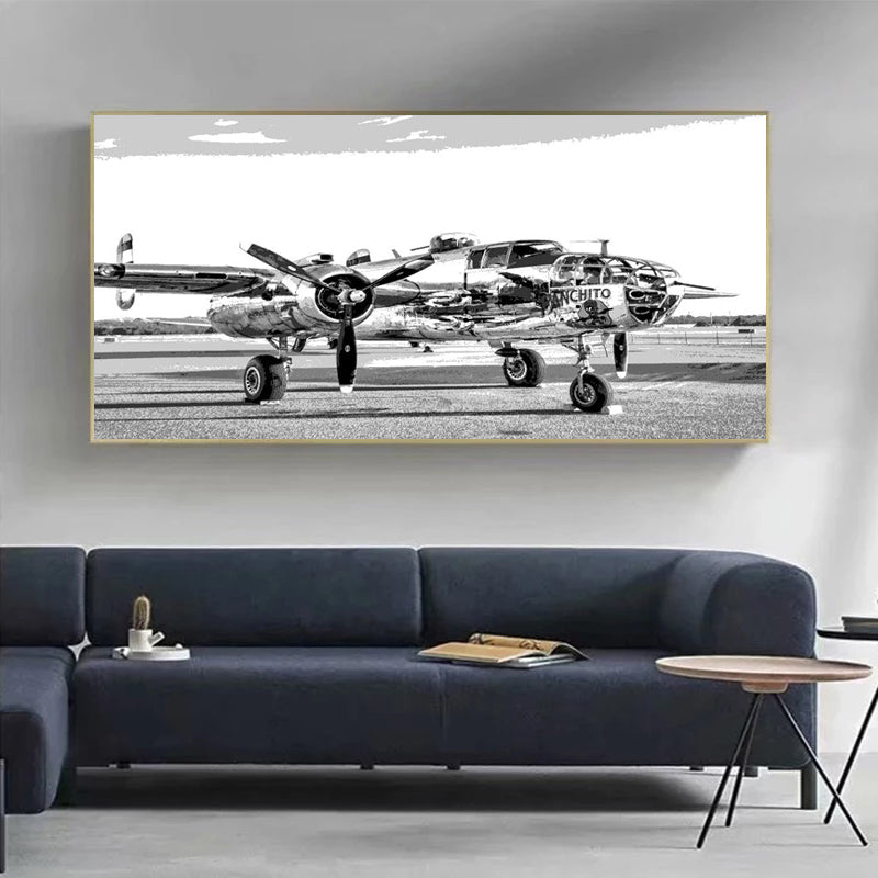 Vintage Airplane Print Poster Canvas Painting