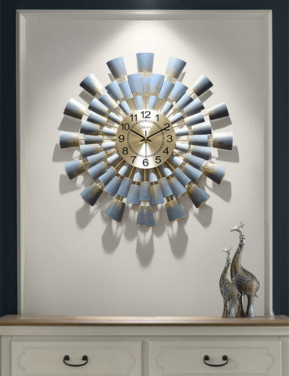 Shang Art Clock Reloj de pared con atmósfera de metal Creatividad