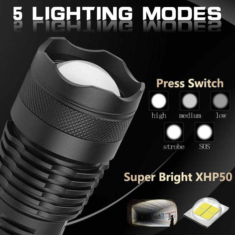 USB Charging Zoom P50 Flashlight