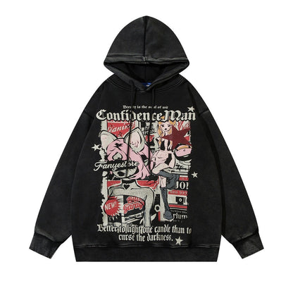 Trendy High Street Cartoon Animation Printed Hoodie