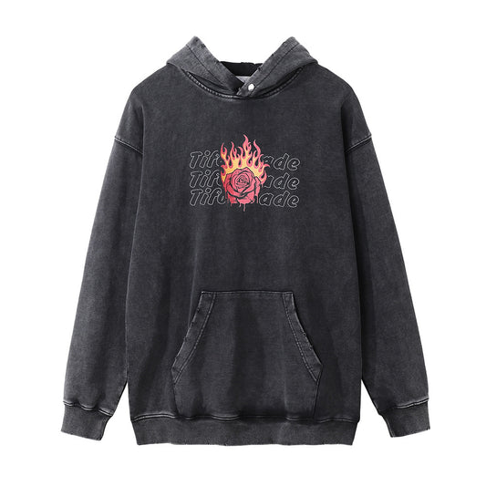 Rose Flame Printed Hoodie Men