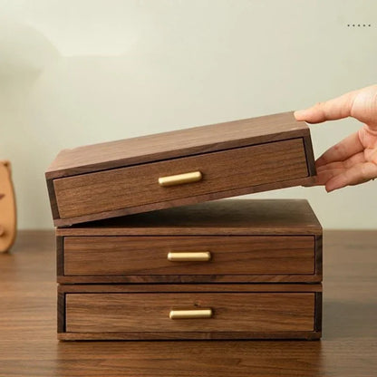 Solid Wood Drawer Cosmetics Storage Box