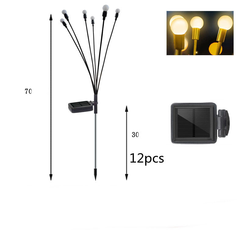 Simulation luciole lumière solaire décoration de jardin extérieur pelouse paysage lampe décor de noël lumières LED solaires lumières de jardin en plein air