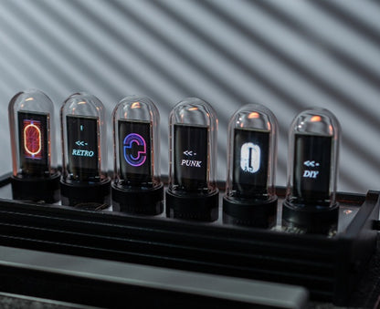 Reloj de tubo cuasi incandescente RGB, decoración creativa de escritorio, regalo para novio, puerta de piedra