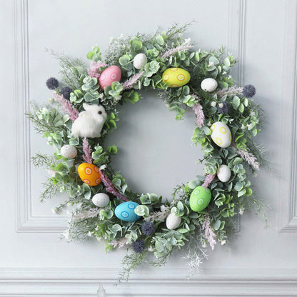 Wreath Easter Egg Doll Festive Door Hanging Wall Decor Wreath