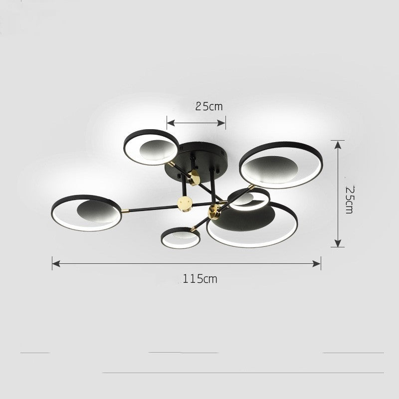 Luz de techo molecular Led roja de ambiente moderno Simple para sala de estar nórdica