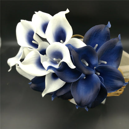 Lys Calla bleu marine PU Real Touch fleurs décor de mariage