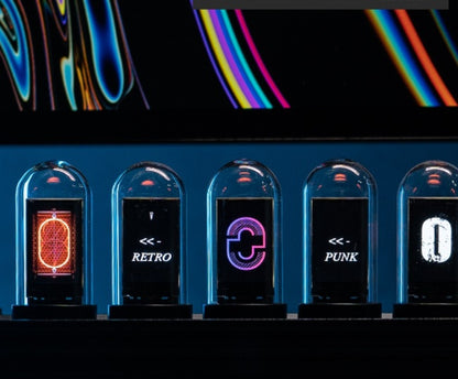 Reloj de tubo cuasi incandescente RGB, decoración creativa de escritorio, regalo para novio, puerta de piedra