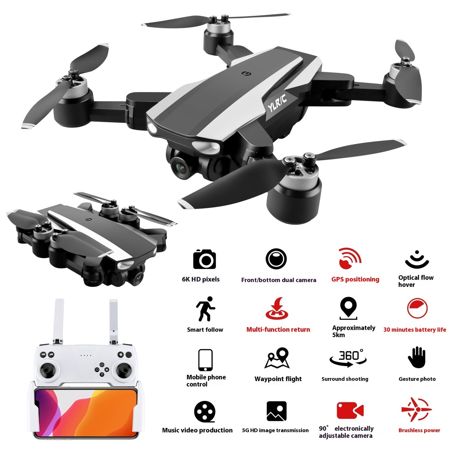 S105 Brushless GPS6K HD Aerial Camera