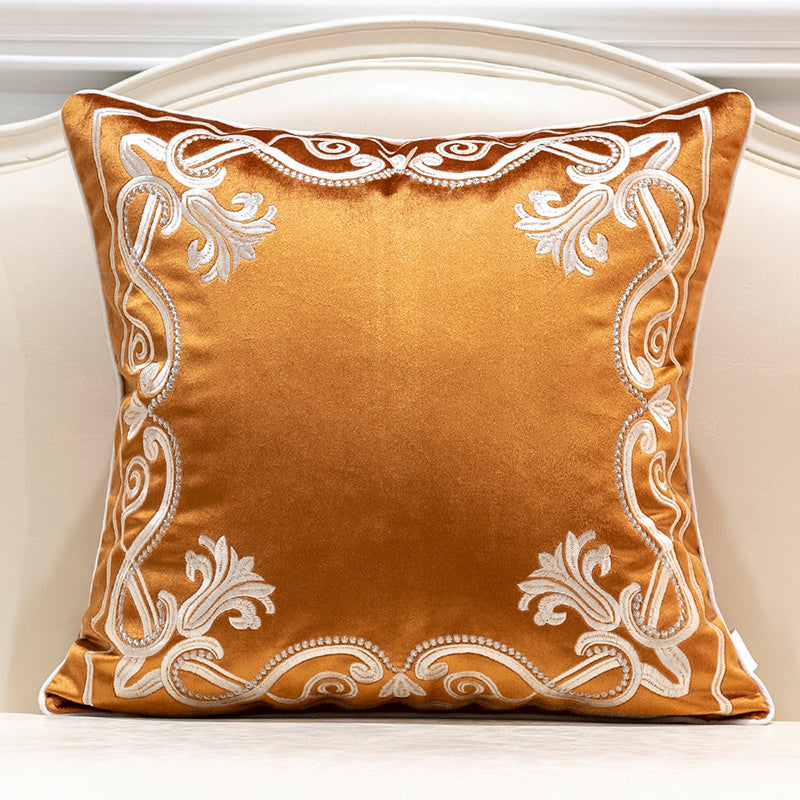 Housse de coussin à motifs, taie d'oreiller brodée en flanelle, décoration de maison