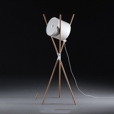 Simple Wood Art Three Fork Floor Lamp