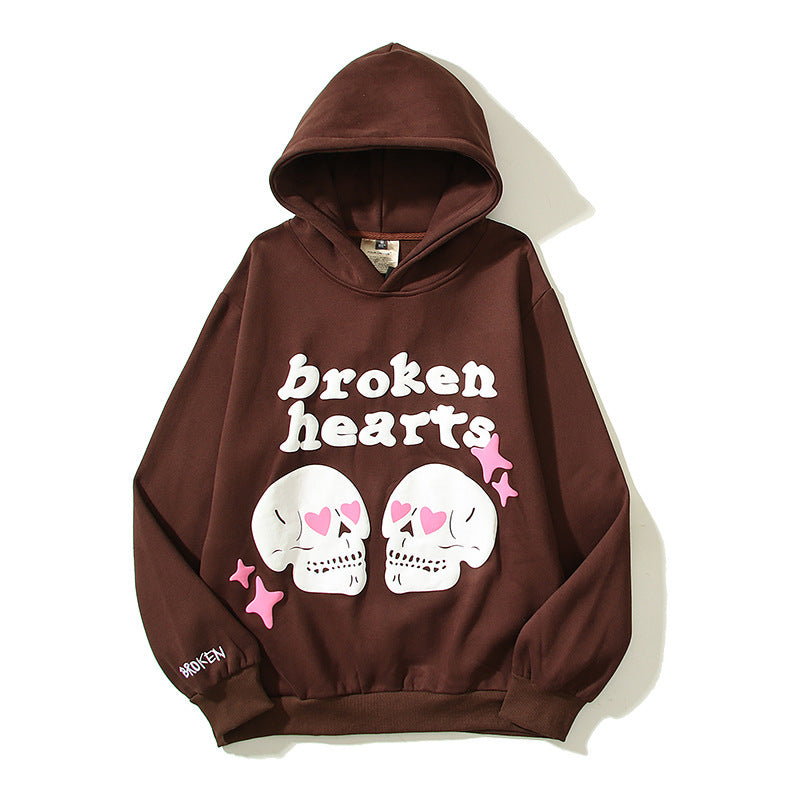 Men's And Women's Fashionable Hooded Sweater Over Printed Letters