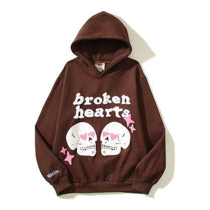 Men's And Women's Fashionable Hooded Sweater Over Printed Letters